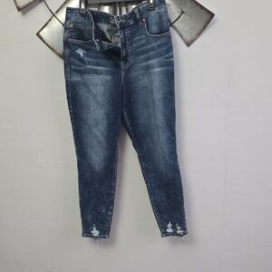 Maurices Classic Women's Dark Blue Distressed Jeans